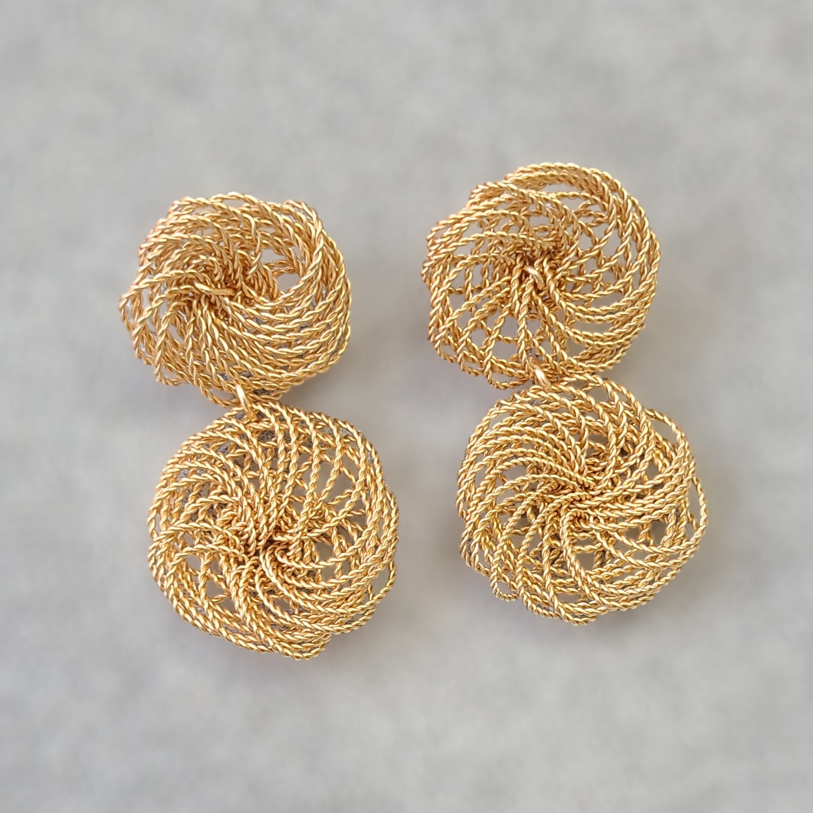 Double Gold Spiral Earrings
