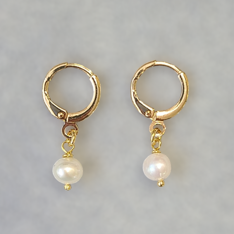 Pearl Mini Hoops Earrings